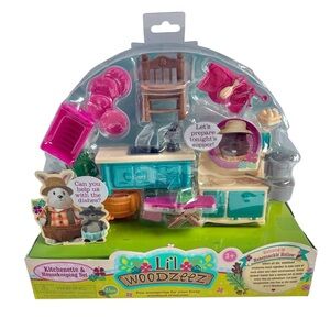 Lil Woodzeez Kitchenette & Housekeeping Woodland Creature Furniture Set Sealed